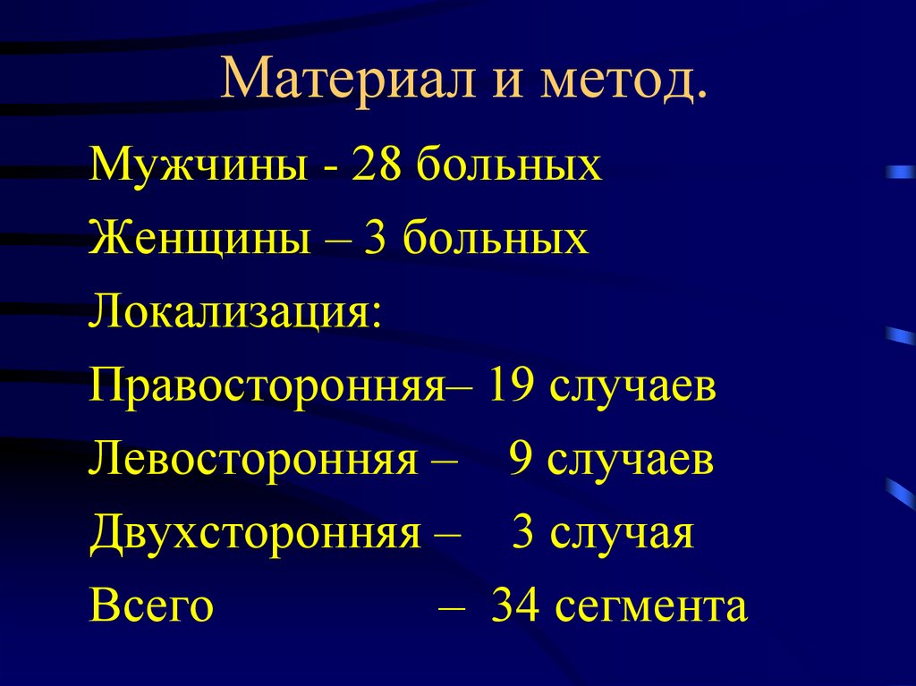 Материал и метод.