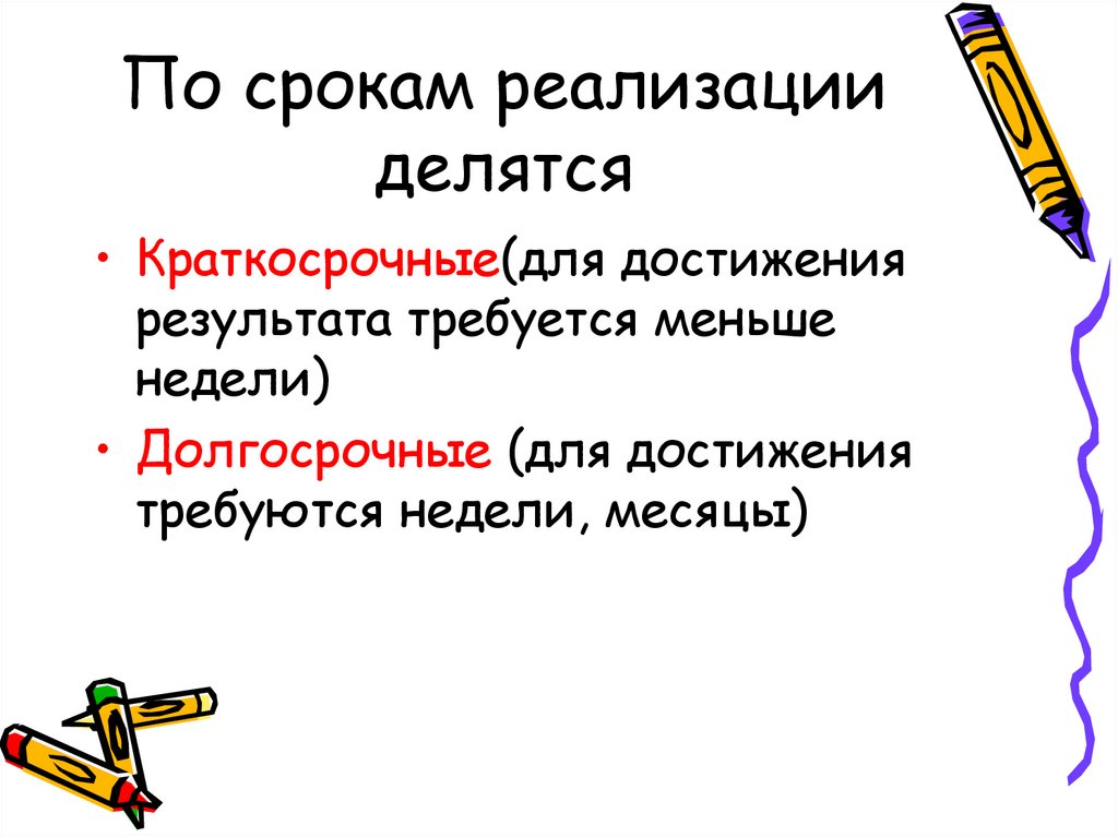 Проекты по продолжительности реализации по количеству затрат времени на реализацию делятся на