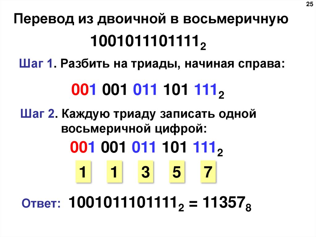 Как переводить в восьмеричную систему