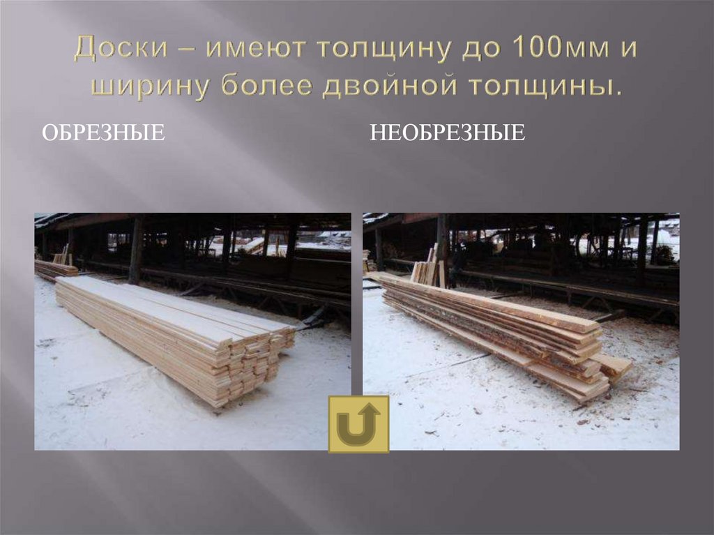 Доски – имеют толщину до 100мм и ширину более двойной толщины.
