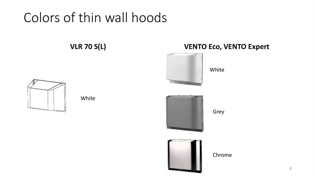 Colors of thin wall hoods