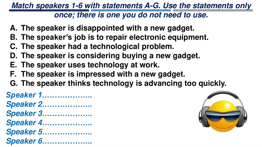 Read the abbreviations after the speaker match