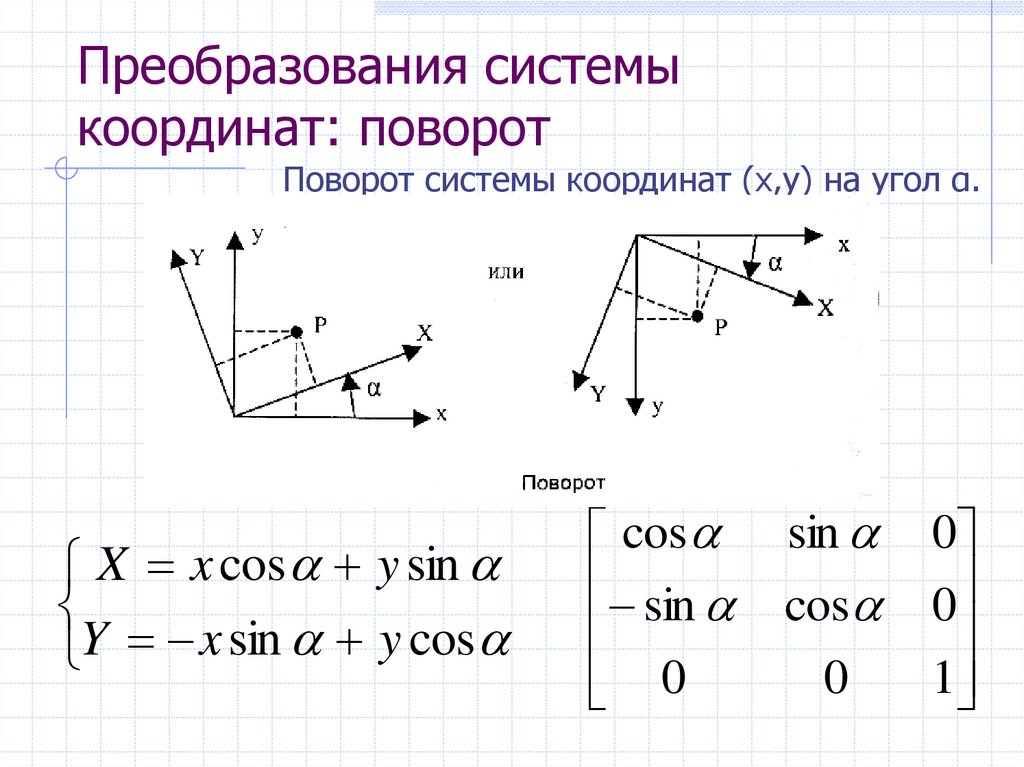 Поворот координат