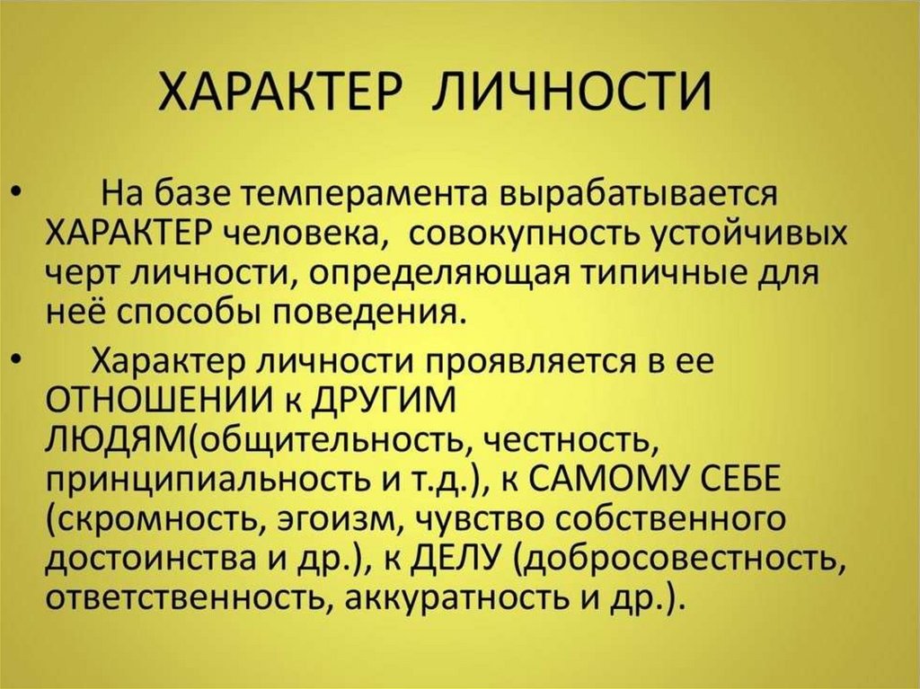 Характер человека презентация по психологии