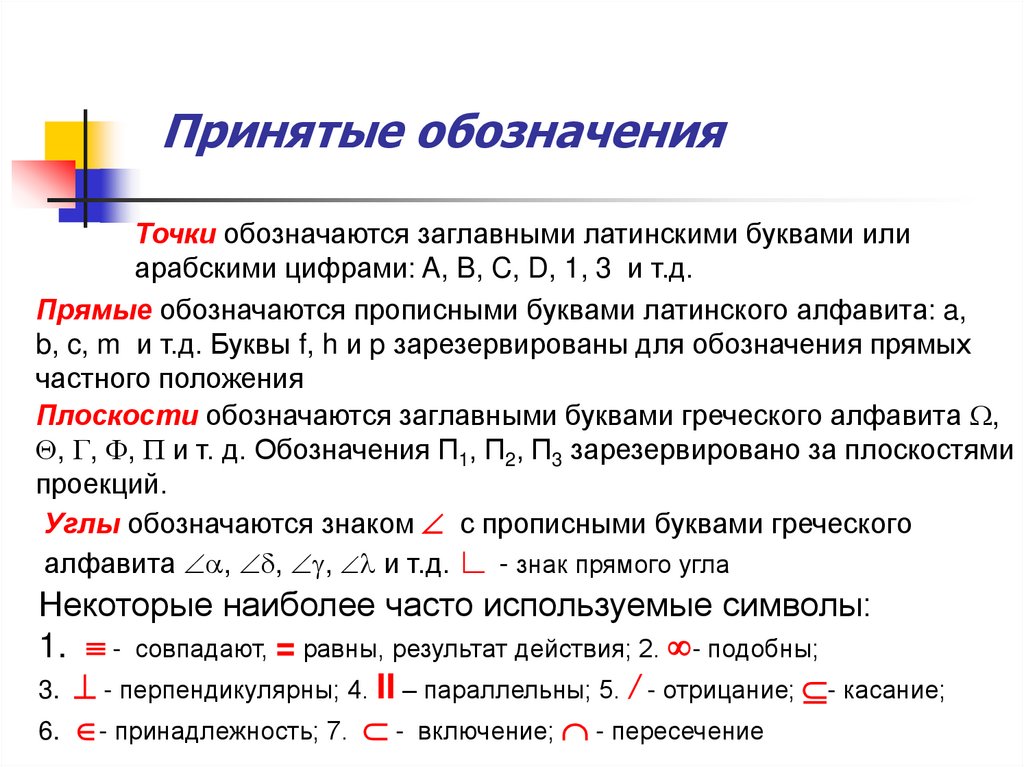 Обозначение примет