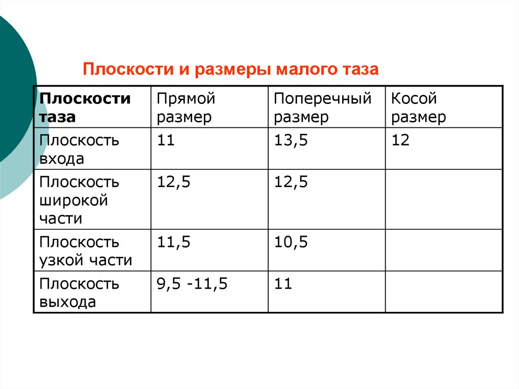 Малый размер. Плоскости и Размеры малого таза. Размеры плоскости входа в малый таз. Размеры плоскостей таза в акушерстве. Размеры малого таза таблица.