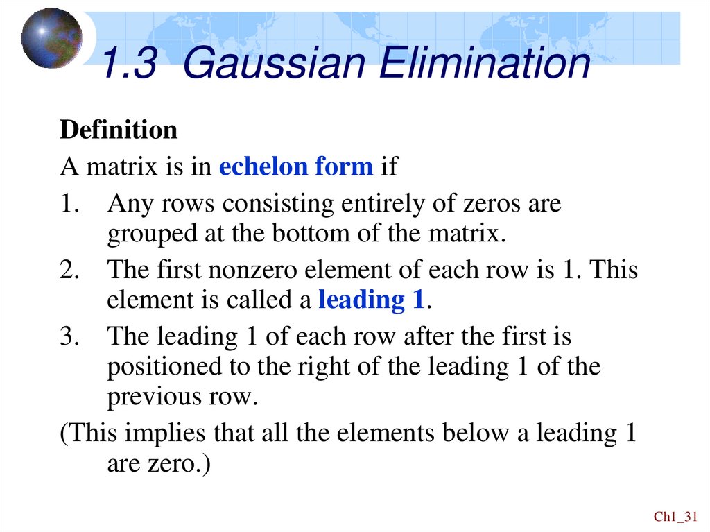 1.3 Gaussian Elimination