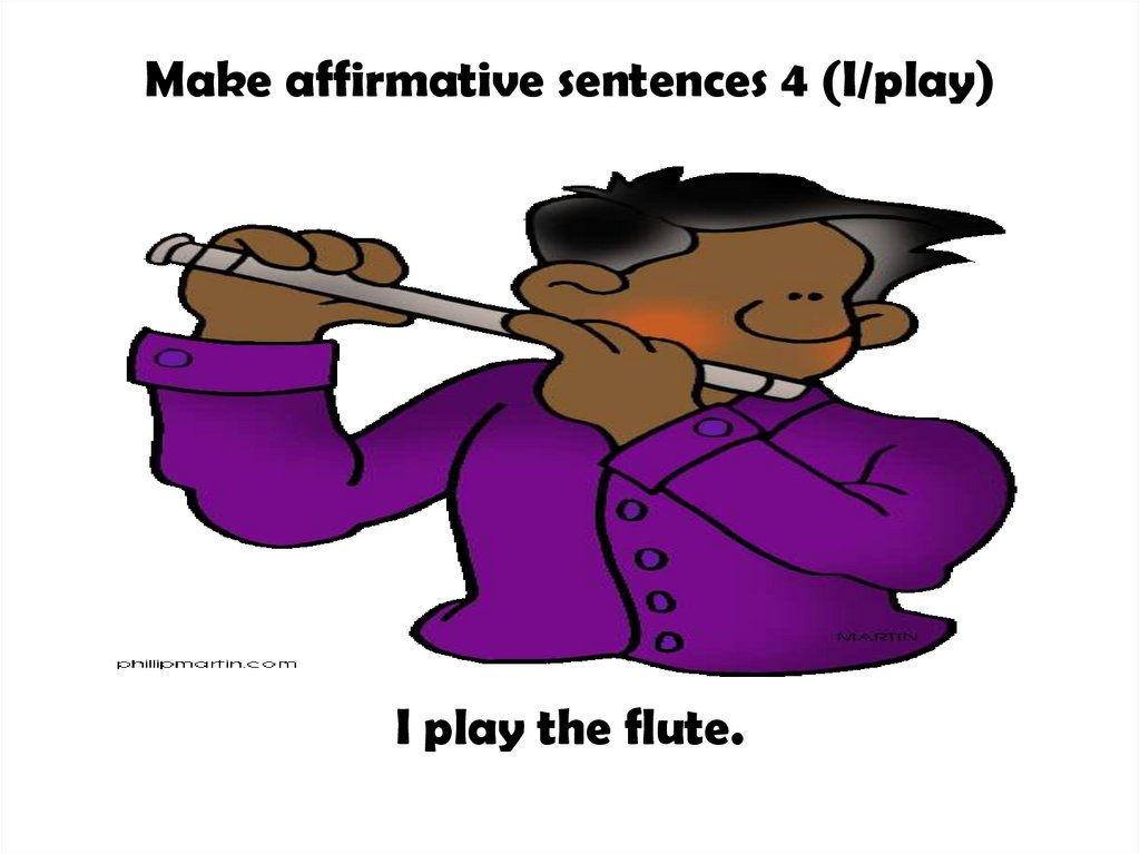 Make affirmative sentences 4 (I/play)