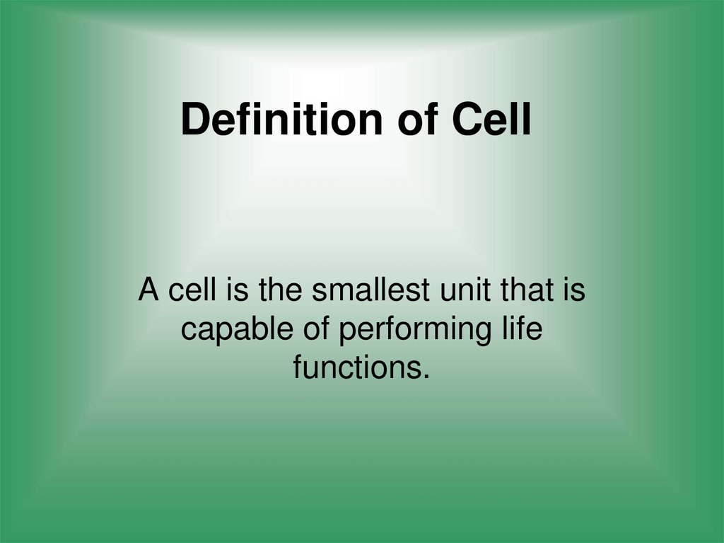 Definition of Cell