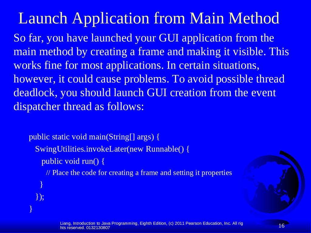 Launch Application from Main Method