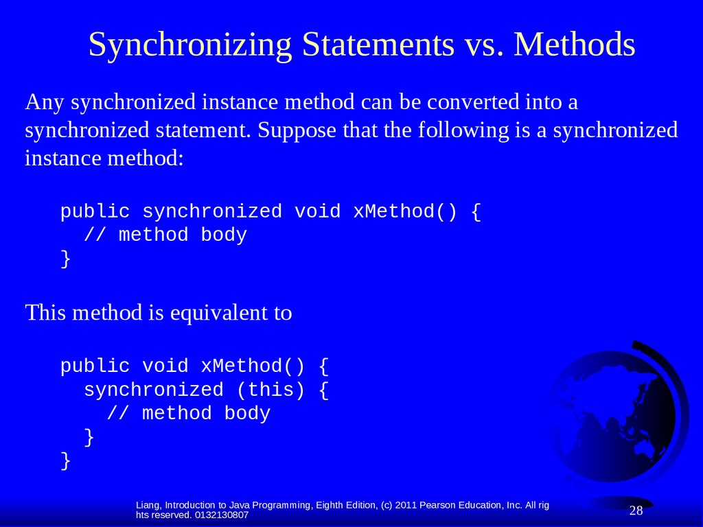 Synchronizing Statements vs. Methods