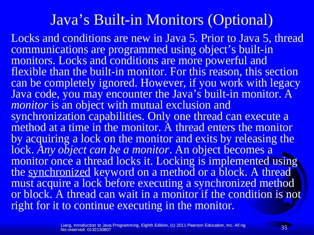 Java’s Built-in Monitors (Optional)