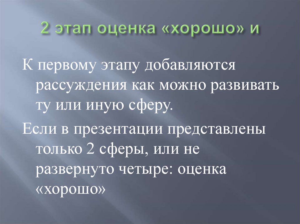 2 этап оценка «хорошо» и