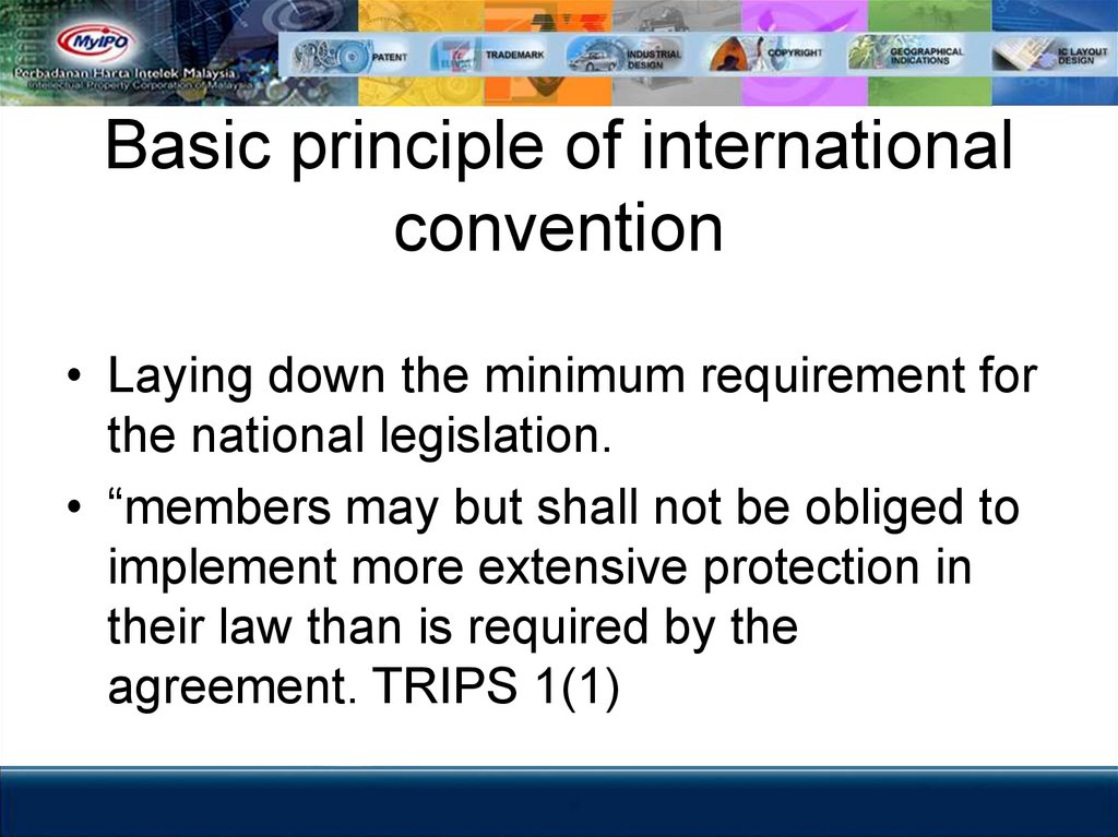 Basic principle of international convention
