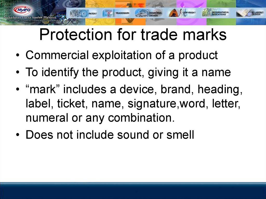 Protection for trade marks