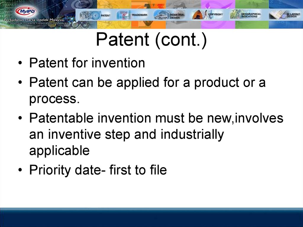 Patent (cont.)