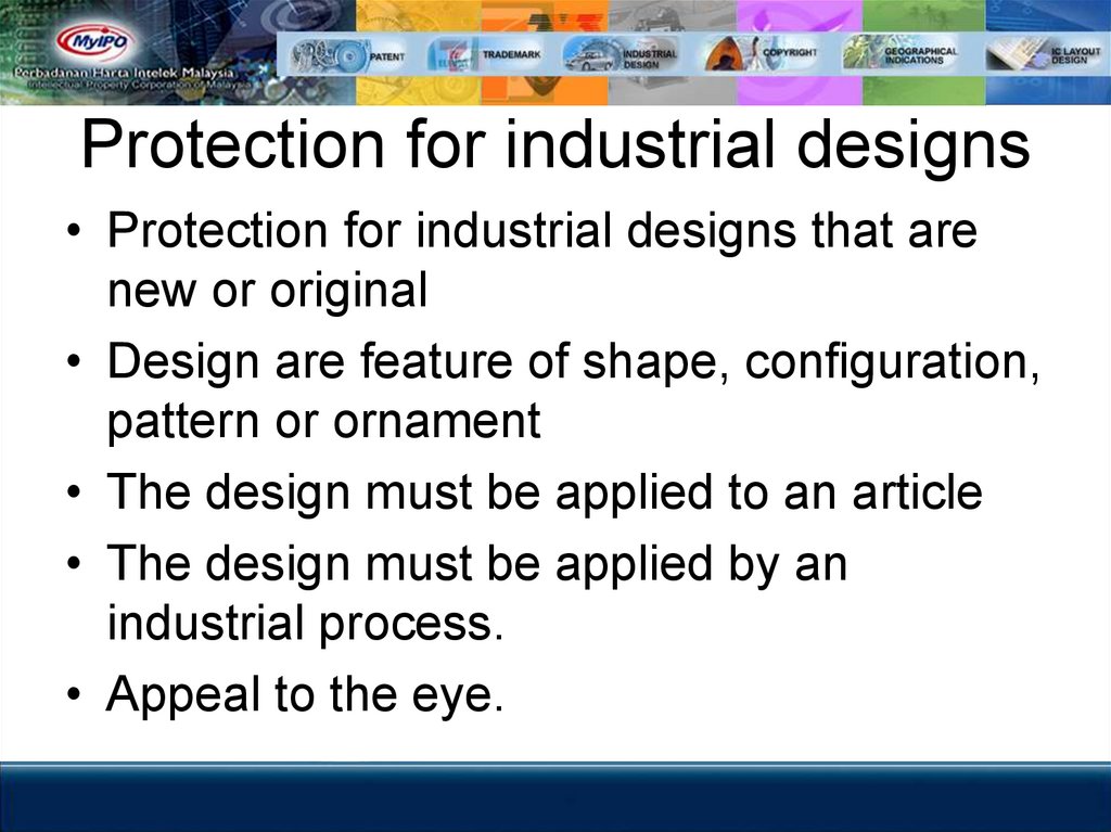 Protection for industrial designs