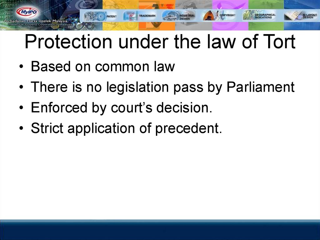 Protection under the law of Tort