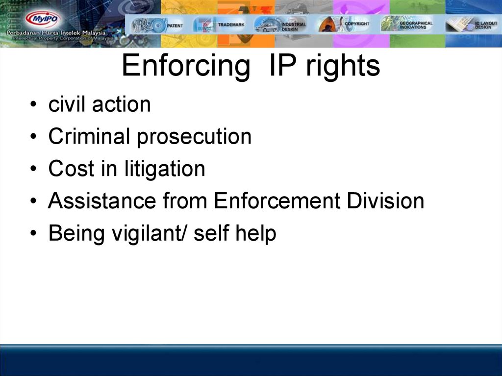Enforcing IP rights