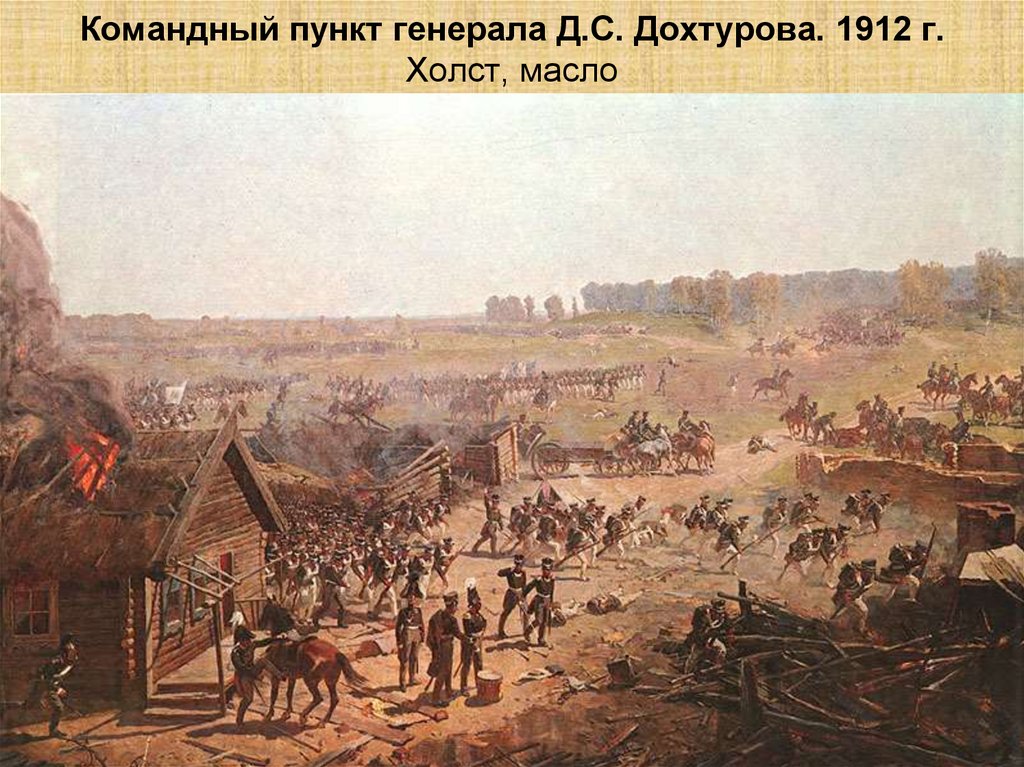 Командный пункт генерала Д.С. Дохтурова. 1912 г. Холст, масло