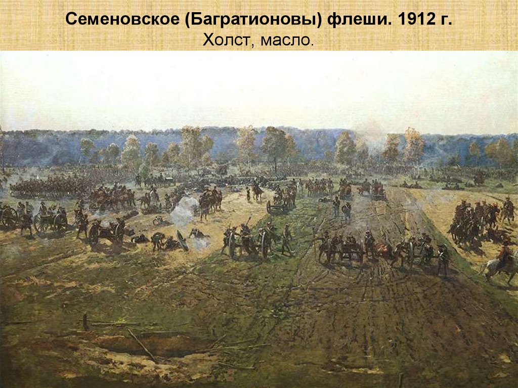 Семеновское (Багратионовы) флеши. 1912 г. Холст, масло.