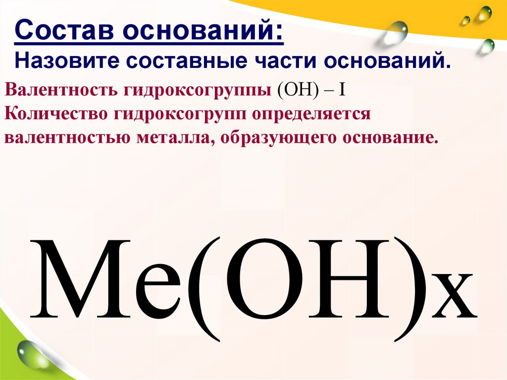 Основания химия презентация