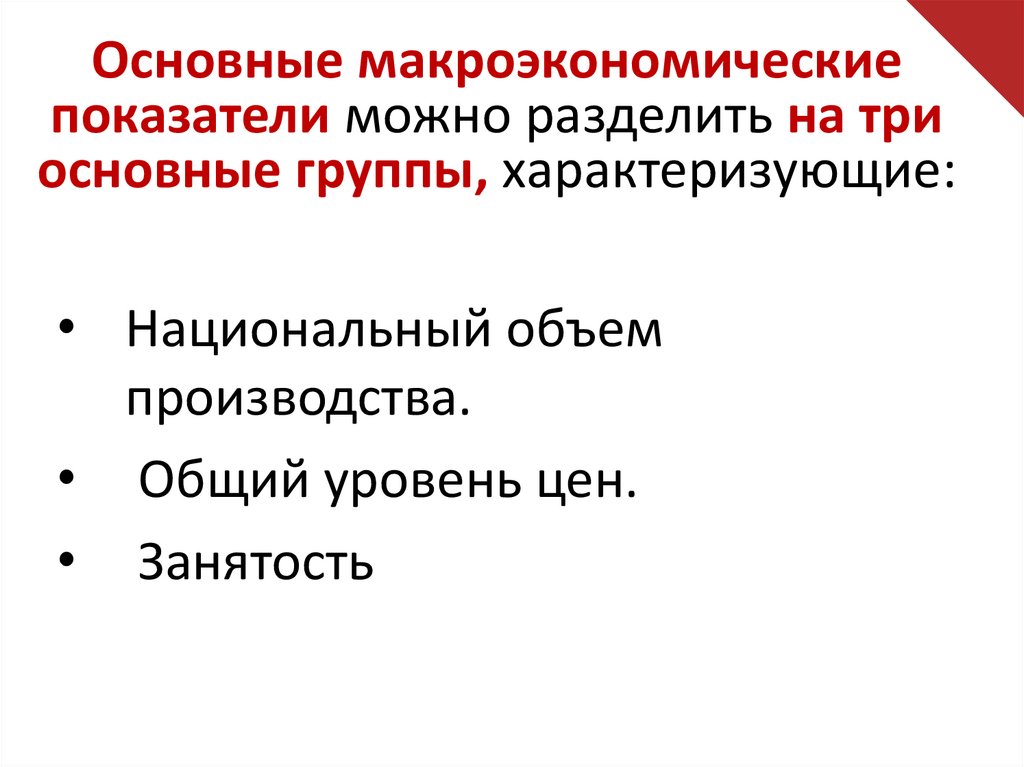 Объем производства в национальной экономике