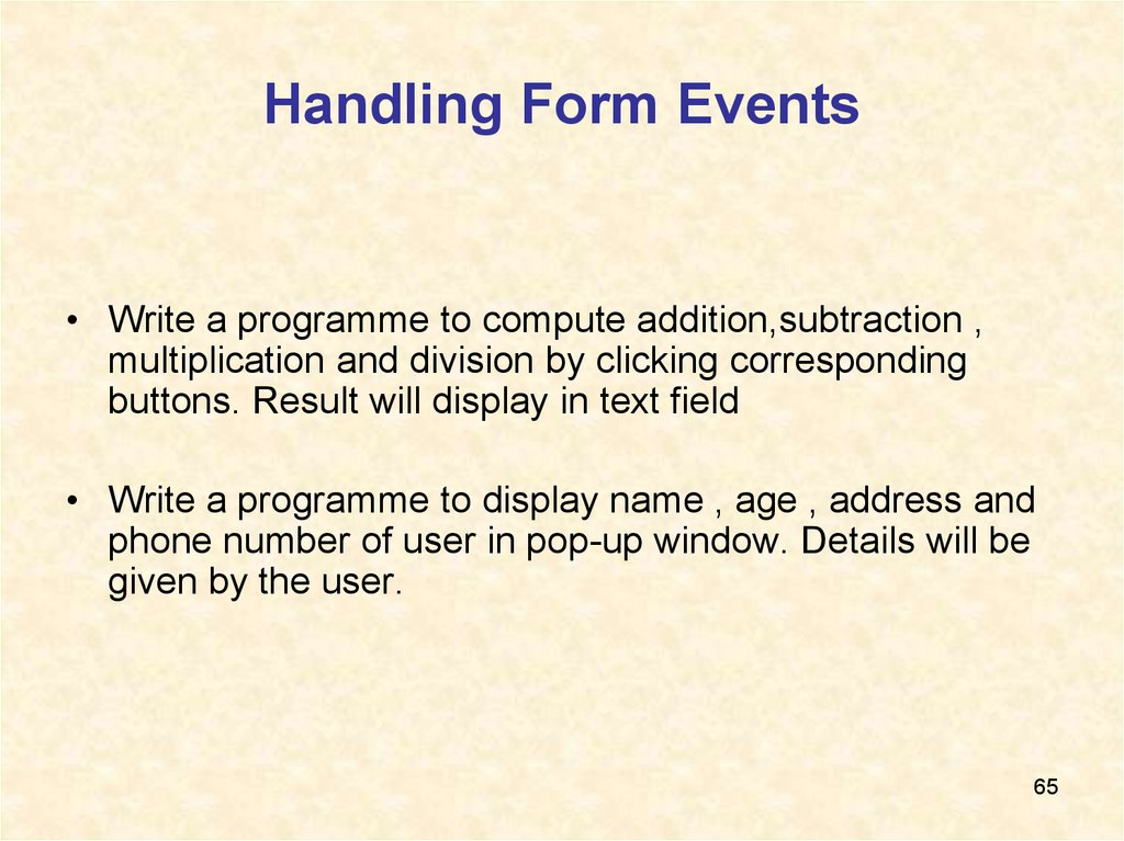 Handling Form Events