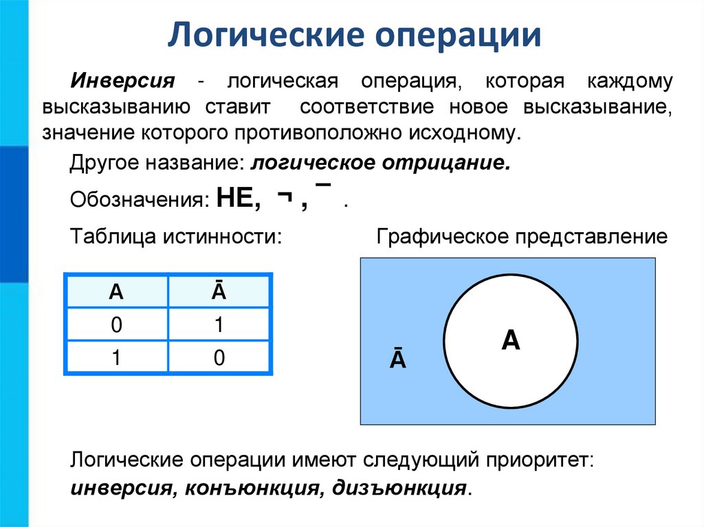 Логические операции презентация