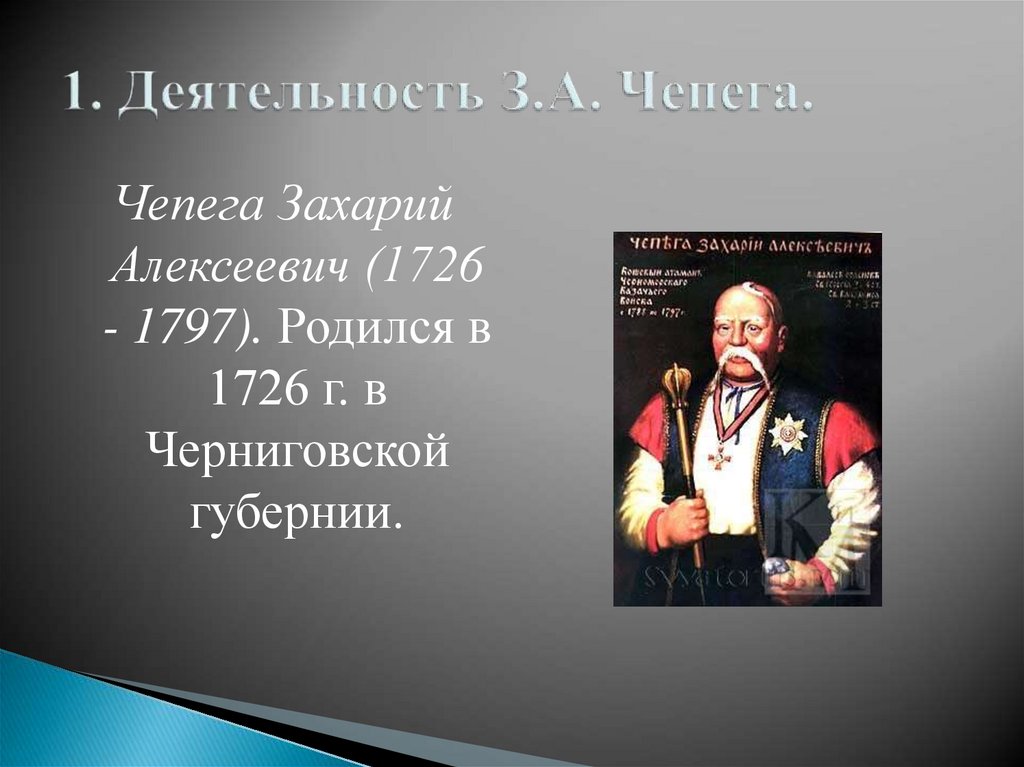 1. Деятельность З.А. Чепега.