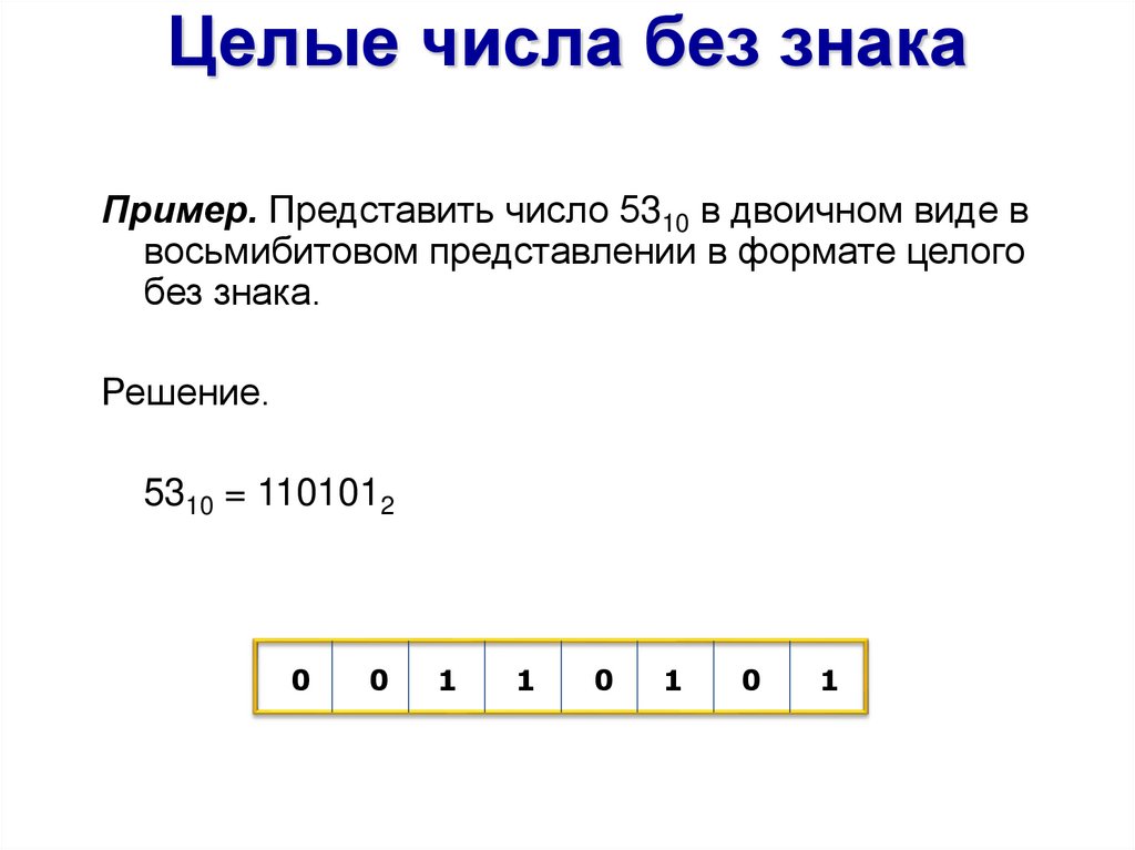 Арифметические представления. Целые числа без знака. Знаковые целые числа. Целое число. Формат целые числа со знаком.