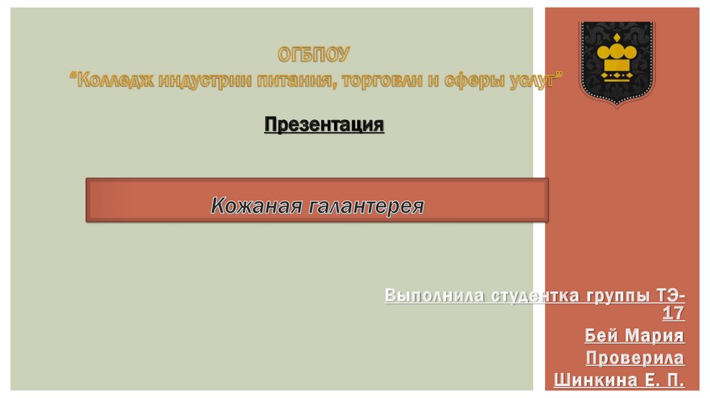 Презентация кожаная галантерея