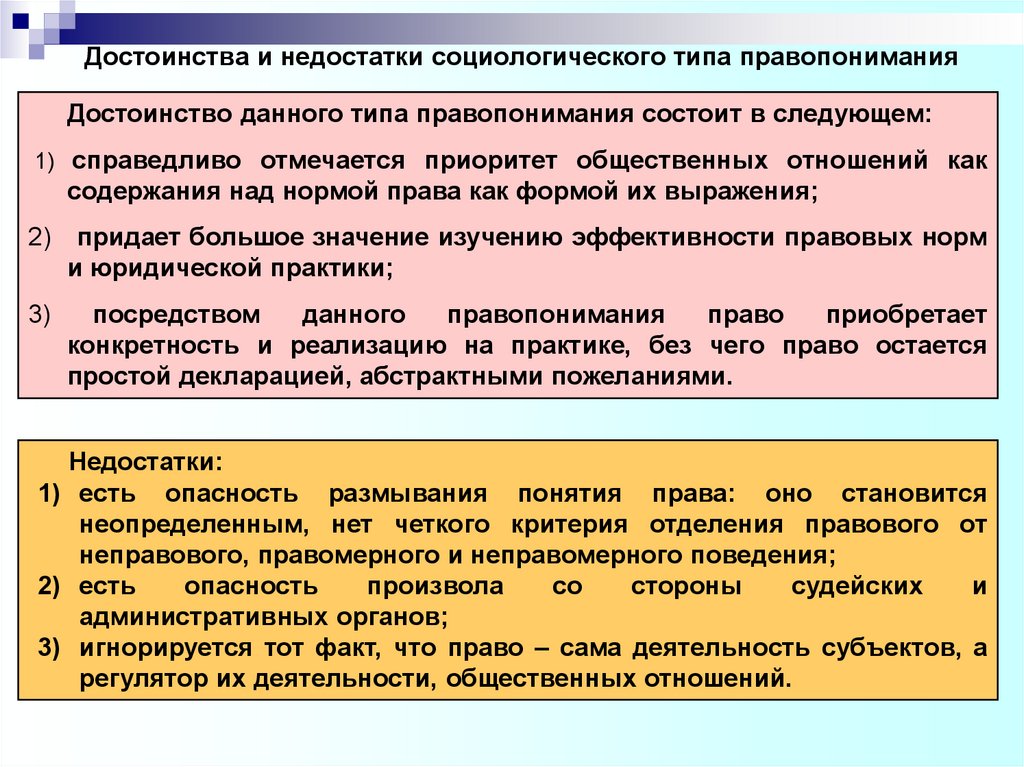 Характеристики правопонимания