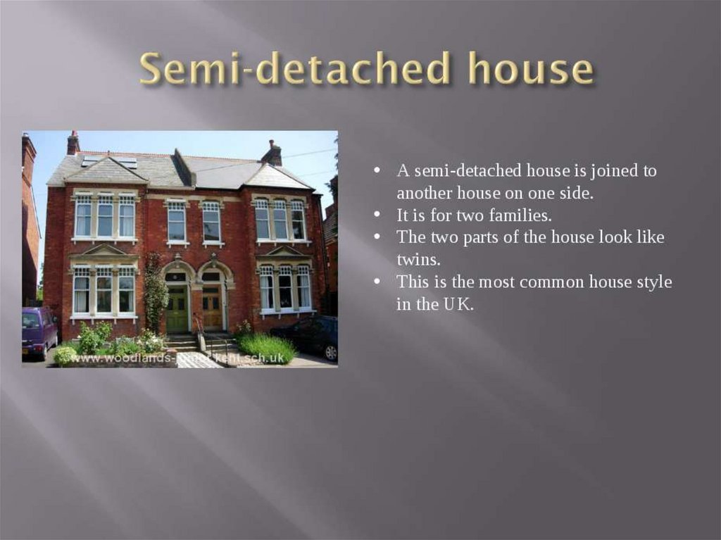 Английские дома презентация. Semi-detached House в Англии. Detached House Semi detached House. Типы домов на английском. Дом для описания на английском.