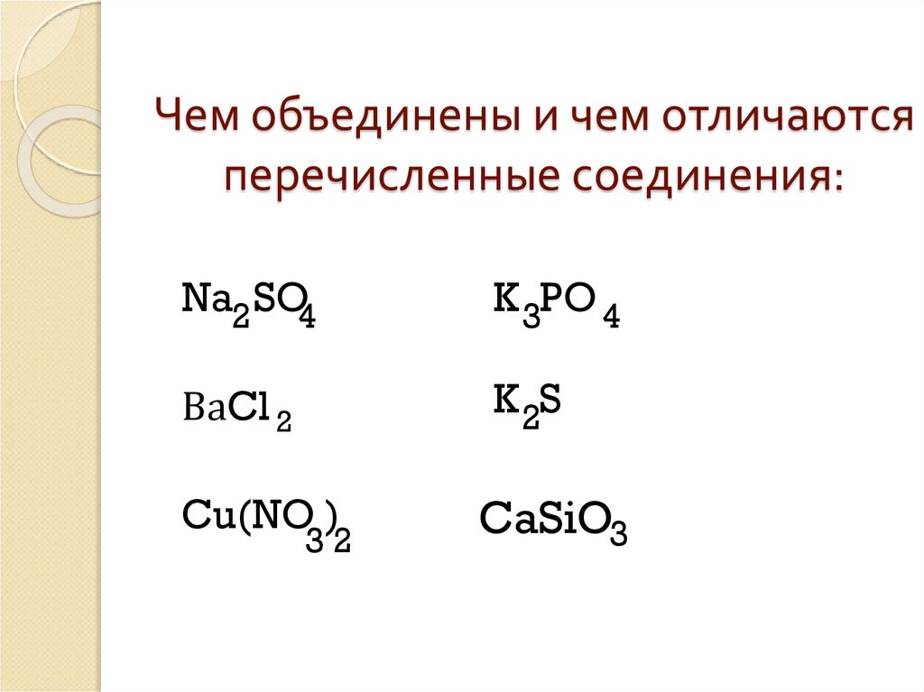 Назовите вещества cu