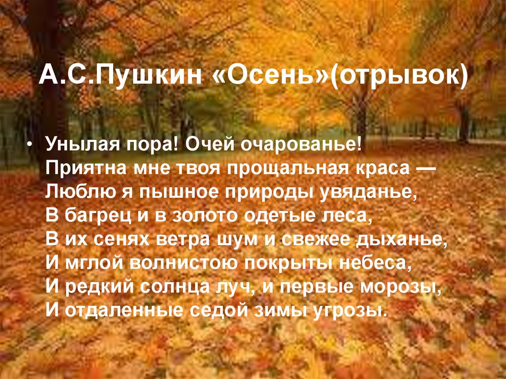 Фрагмент осени. Осень отрывок. Рабочий лист по чтению Пушкин осень.