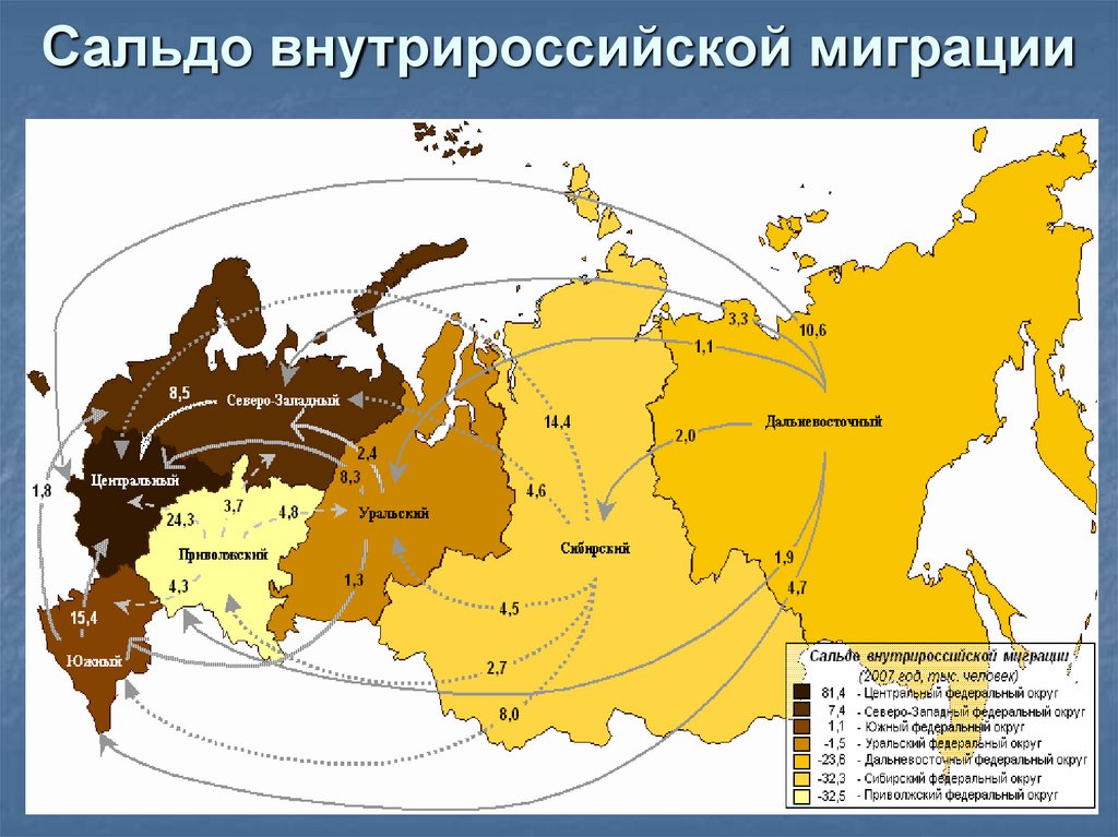 Внутренняя и внешняя миграция в россии