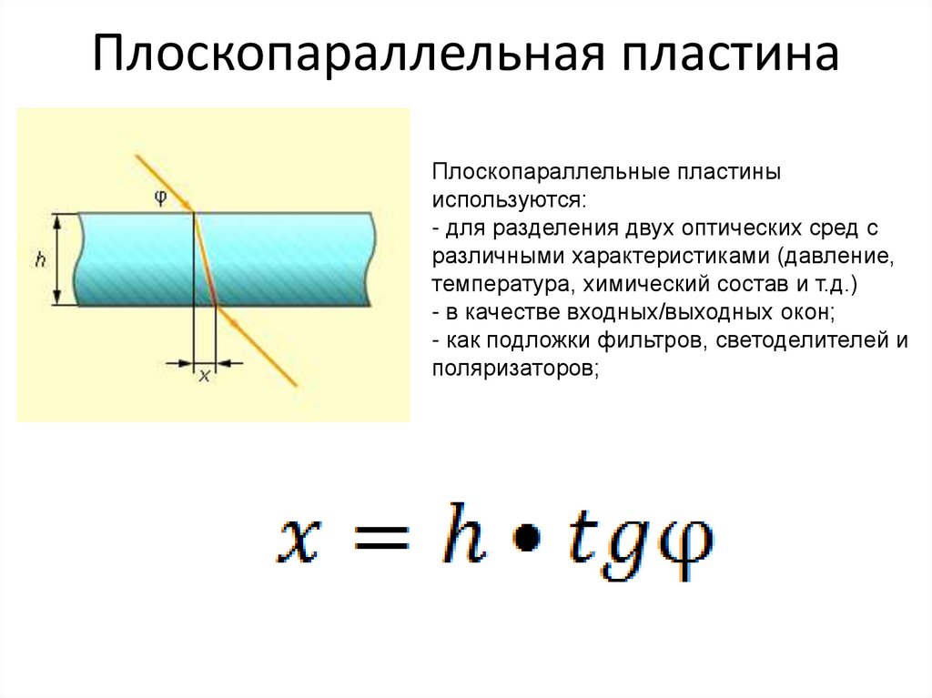 С помощью рисунка покажите ход лучей через плоскопараллельную призму