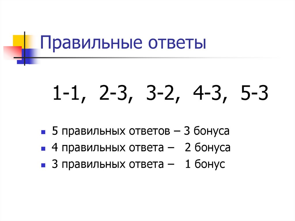 Правильные ответы
