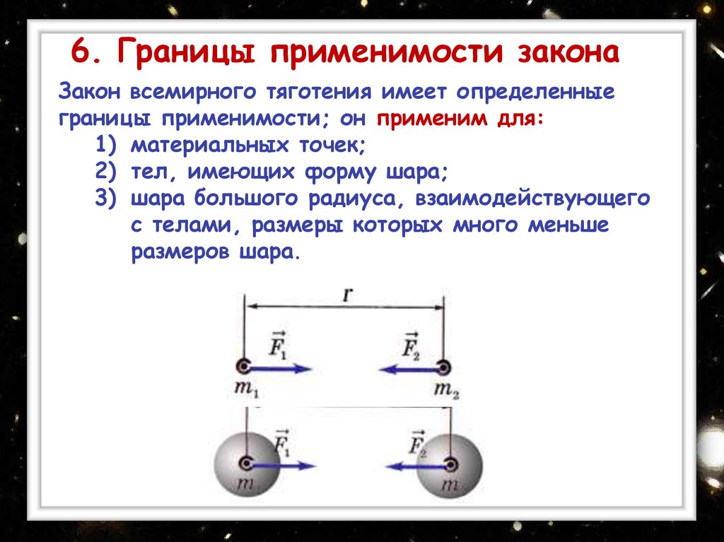 Закон тяготения 9 класс