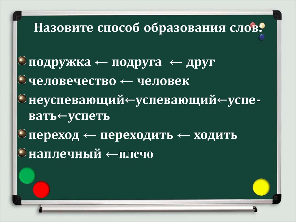 Из данных слов составьте словообразовательную цепочку