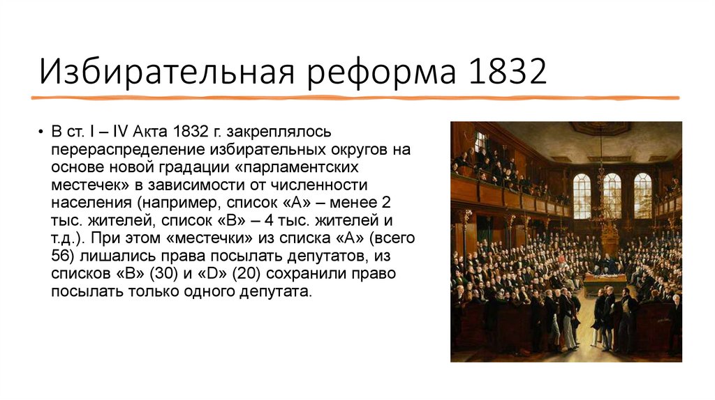 Избирательные реформы 19 века
