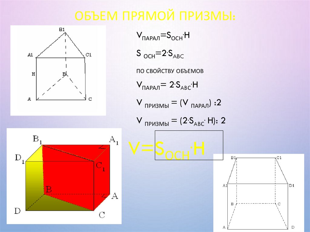 Объем прямого