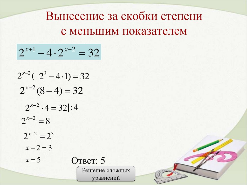 Степени числа в скобках. Степени числа в скобках