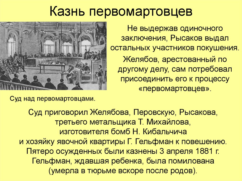 Казнь первомартовцев картина