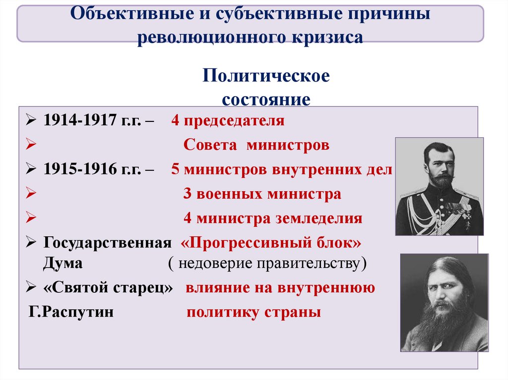 Великая Российская революция участники события