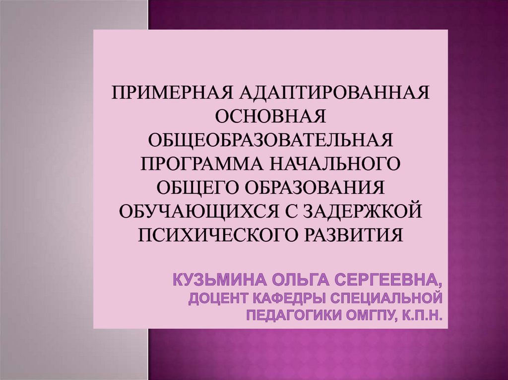 Адаптированная программа начального общего образования