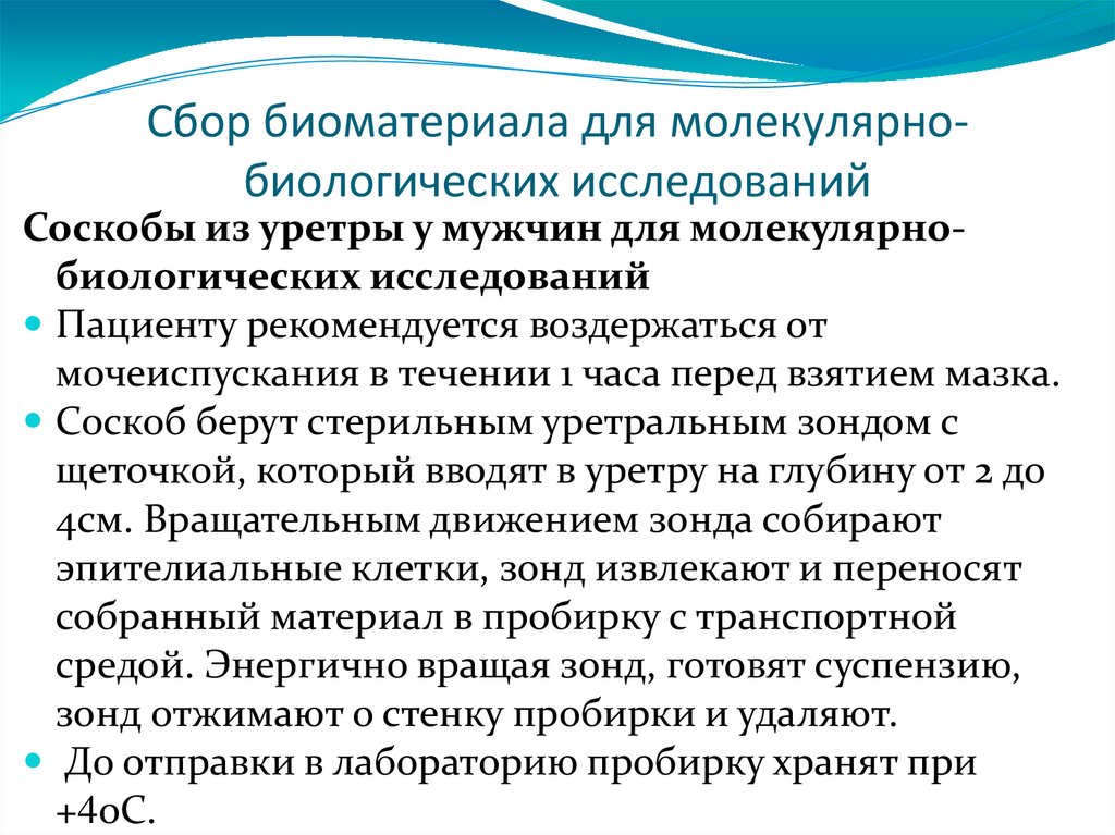 Молекулярно биологическое исследование. Молекулярно биологические методы кандидоз. Что такое молекулярно биологическое исследование соскоба. Молекулярно-биологическое исследование это. Сбор биоматериала из мочеиспускательного канала у мужчин.