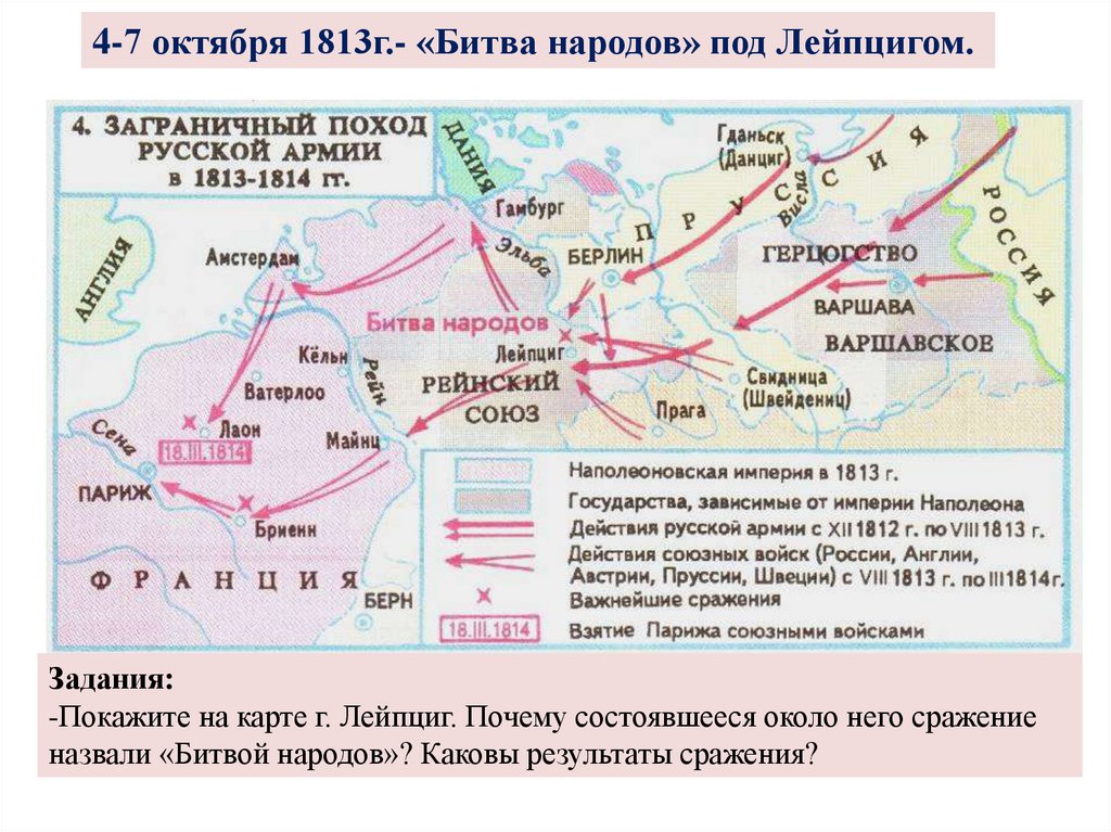 Отечественная война 1812 заграничные походы русской армии контурная карта