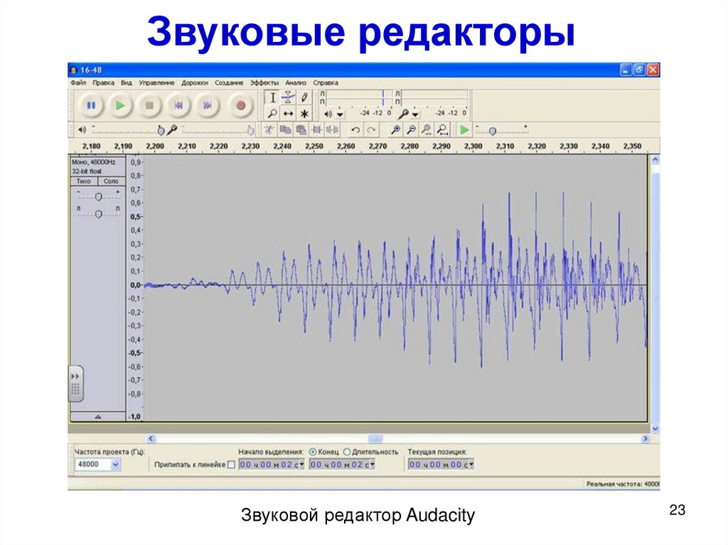 Редактирования звуковых файлов